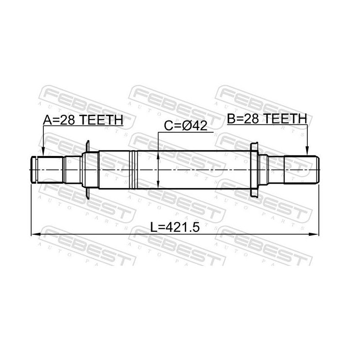 Pusašis FEBEST 1212-CM10AT2WD