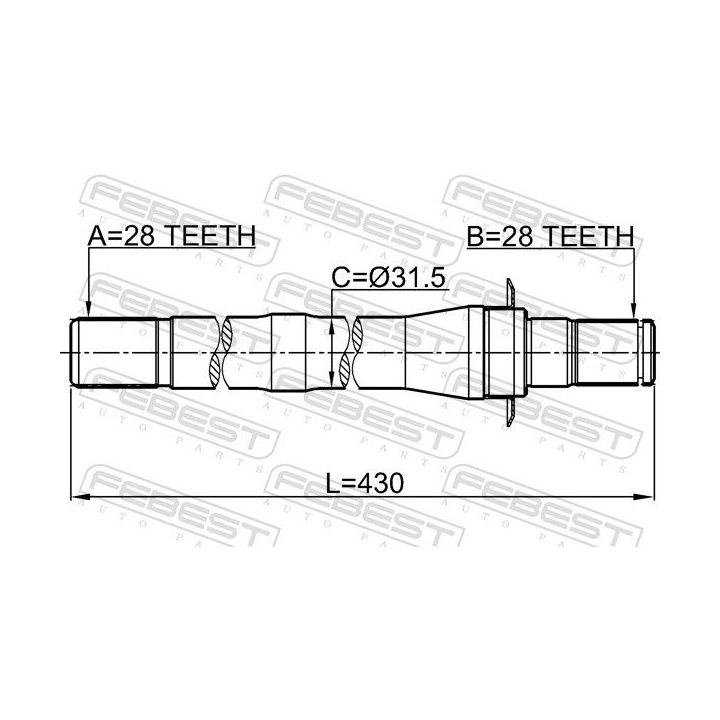 Pusašis FEBEST 1212-CM10AT4WD