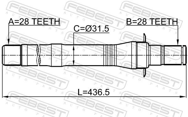 Pusašis FEBEST 1212-CM10MT4WD