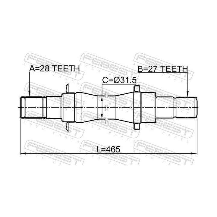 Pusašis FEBEST 1212-D716AT4WD