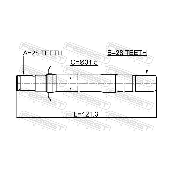 Pusašis FEBEST 1212-DM15RH
