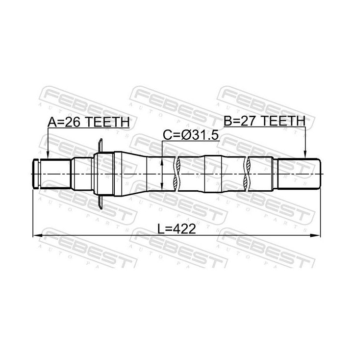 Pusašis FEBEST 1212-IX35AT4WD