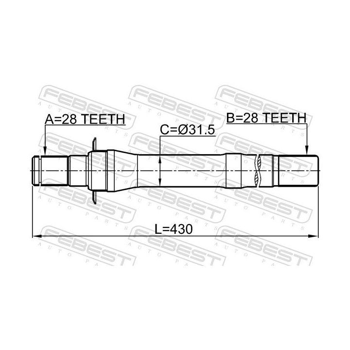 Pusašis FEBEST 1212-IX35AT6