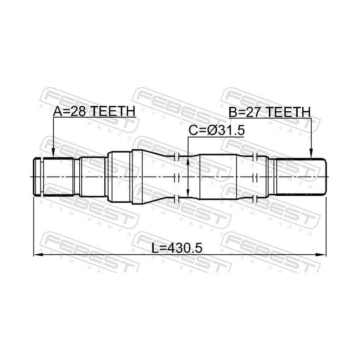 Pusašis FEBEST 1212-IX35D3AT6