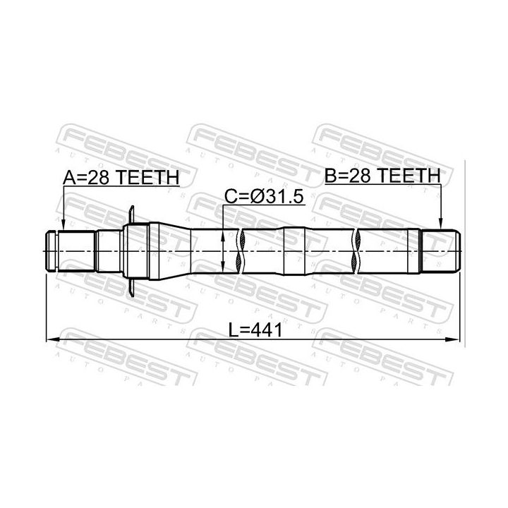 Pusašis FEBEST 1212-IX35MT6