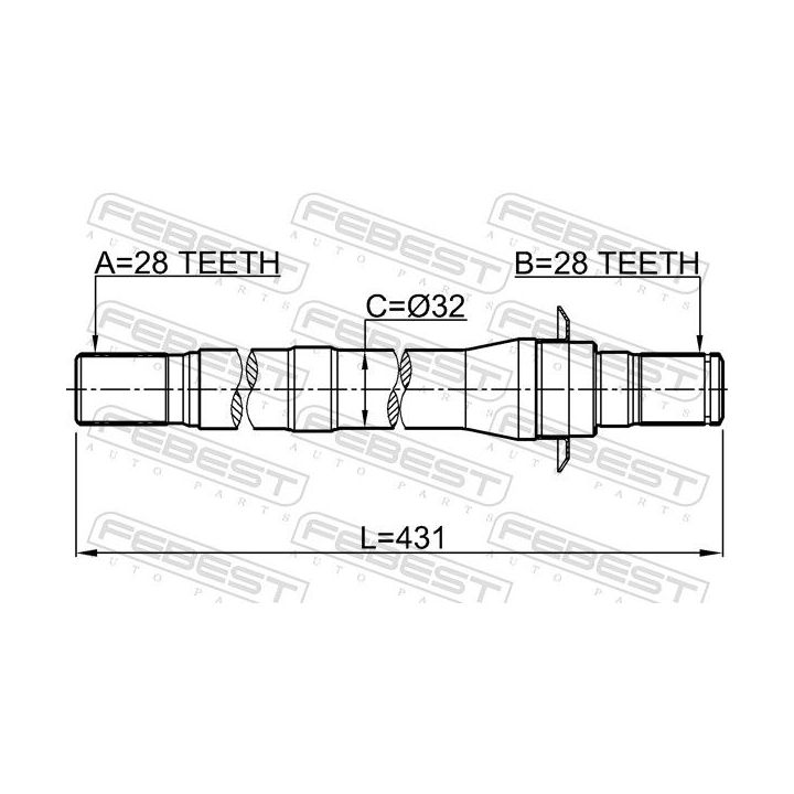 Pusašis FEBEST 1212-IX55