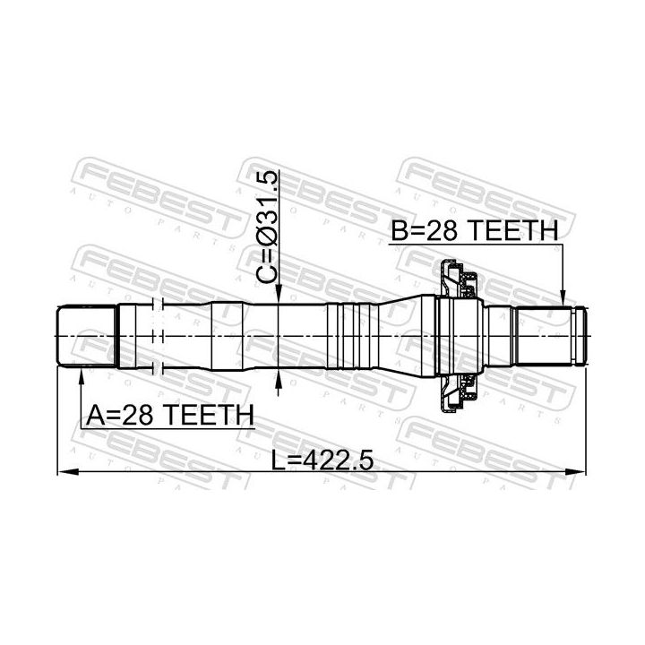 Pusašis FEBEST 1212-SFCL