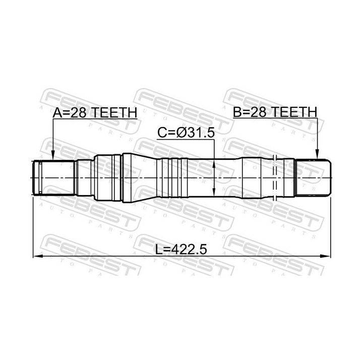 Pusašis FEBEST 1212-SFCMAT