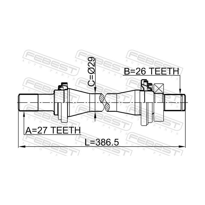 Pusašis FEBEST 1212-TUC