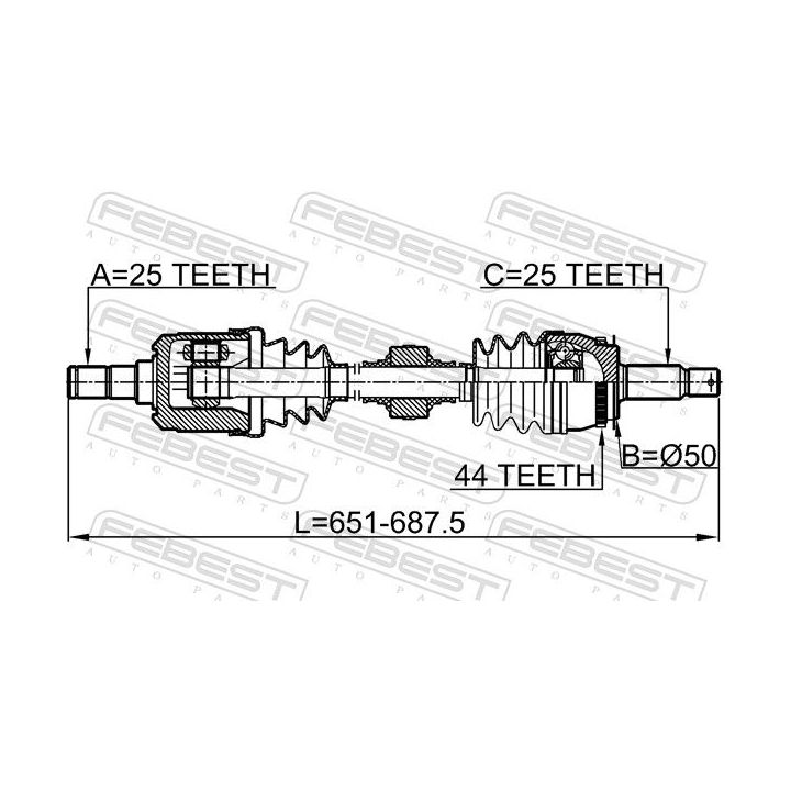 Pusašis FEBEST 1214-CAMTLH