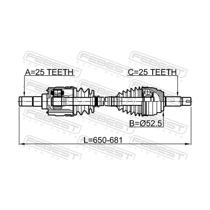 Pusašis FEBEST 1214-SOLLH