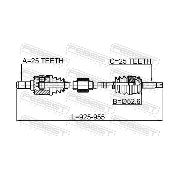Pusašis FEBEST 1214-SOLRH