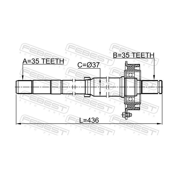 Pusašis FEBEST 2112-ESC