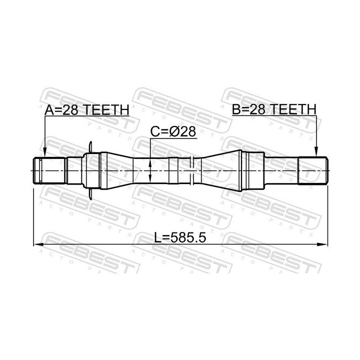 Pusašis FEBEST 2212-CARATRH