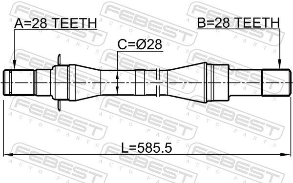 Pusašis FEBEST 2212-CARATRH