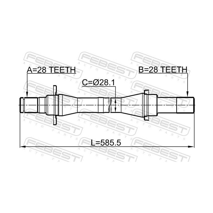 Pusašis FEBEST 2212-CARFMCRH