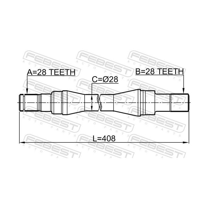 Pusašis FEBEST 2212-CARNRH