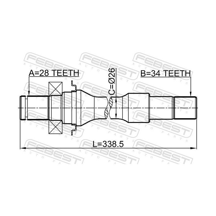 Pusašis FEBEST 2212-CARRH