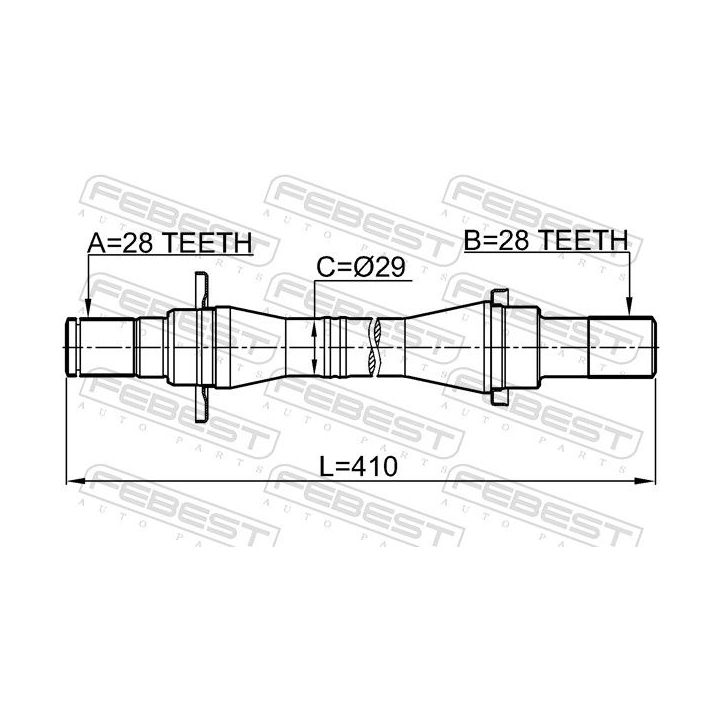 Pusašis FEBEST 2212-OPIRH