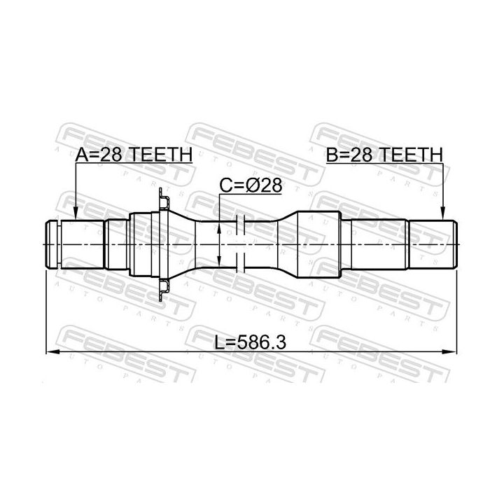 Pusašis FEBEST 2212-SEDRH