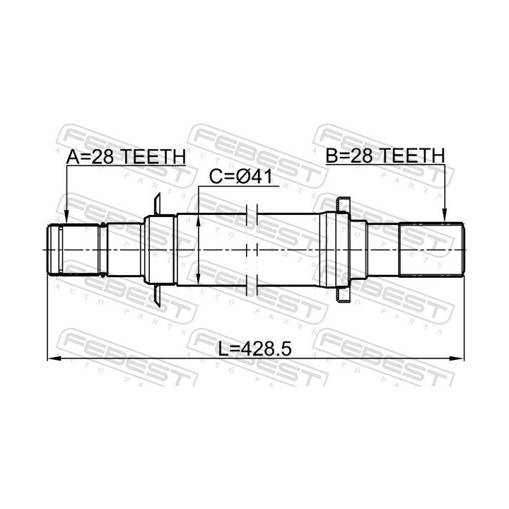 Pusašis FEBEST 2212-SLAT
