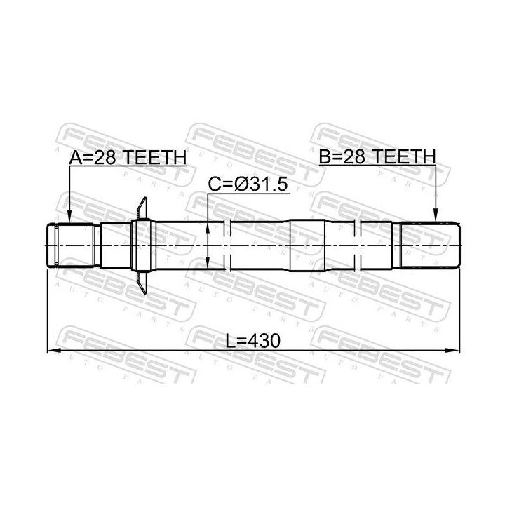 Pusašis FEBEST 2212-SORRH