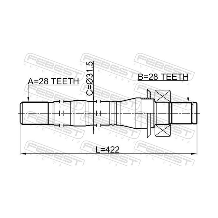 Pusašis FEBEST 2212-SORXM