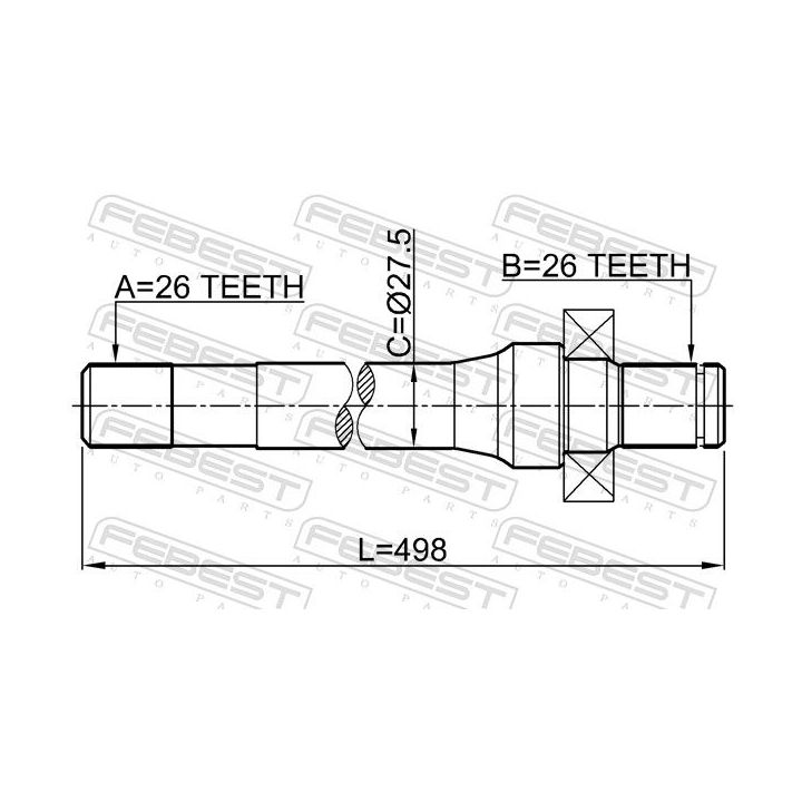 Pusašis FEBEST 2212-SP
