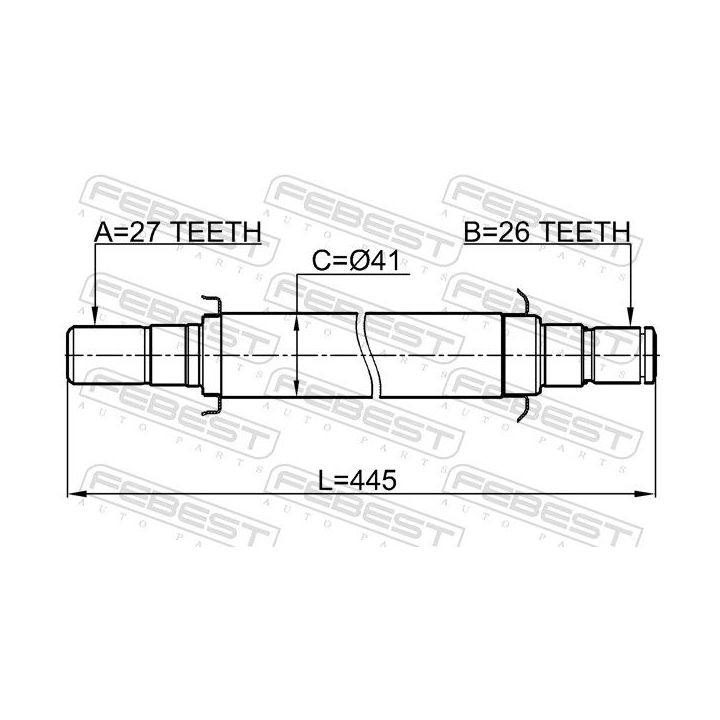 Pusašis FEBEST 2212-SP2WDAT