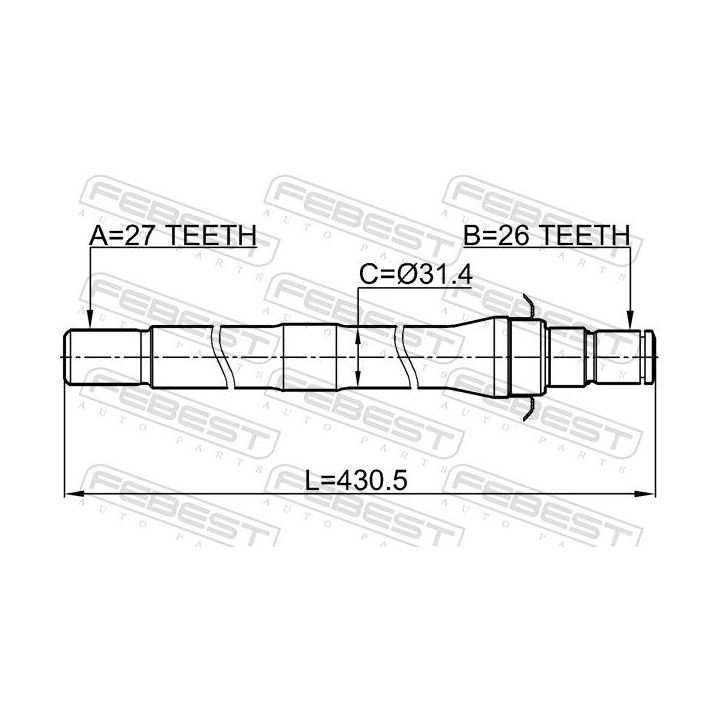 Pusašis FEBEST 2212-SP4WDAT