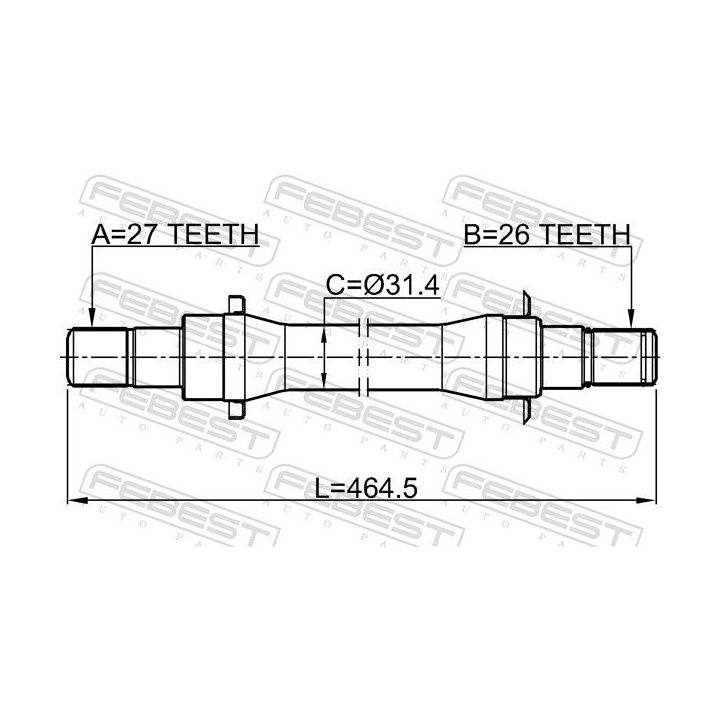Pusašis FEBEST 2212-SP4WDMT