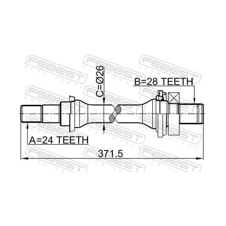 Pusašis FEBEST 2212-SPAAT