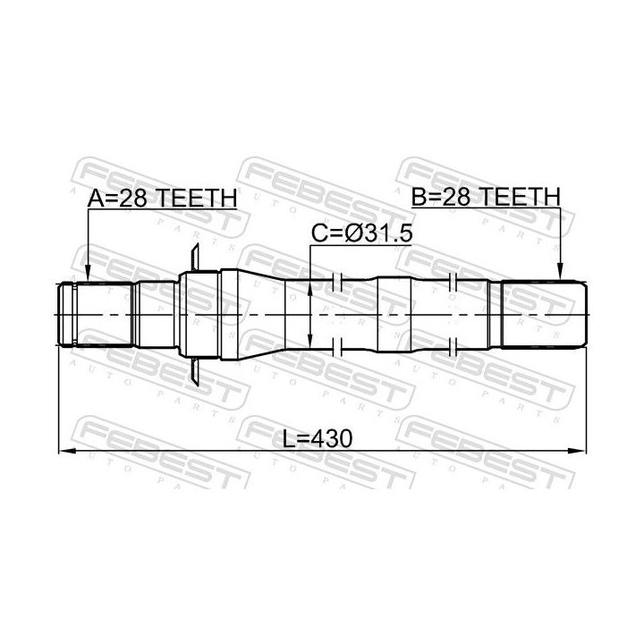 Pusašis FEBEST 2212-SPSL