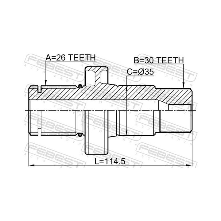 Pusašis FEBEST 2312-TRANST5