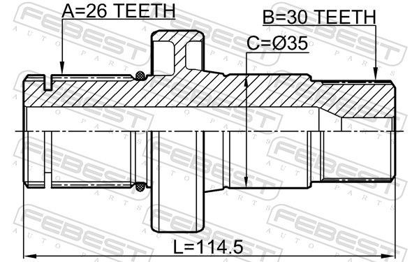 Pusašis FEBEST 2312-TRANST5