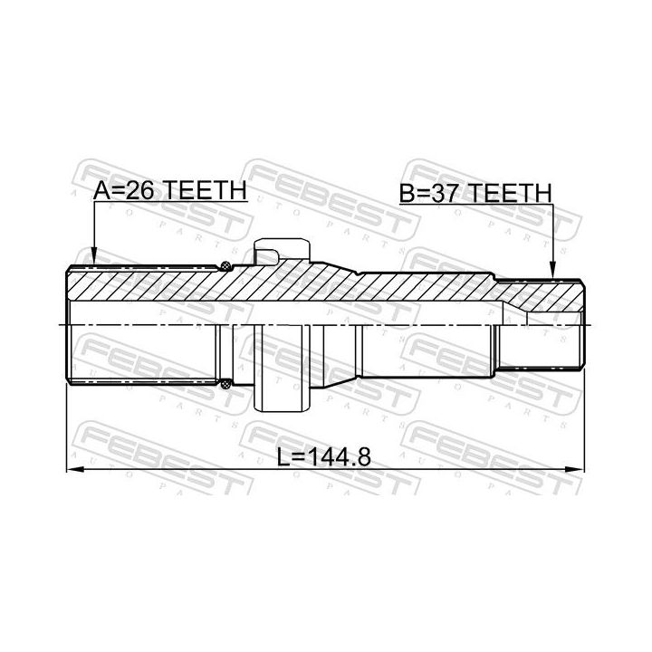 Pusašis FEBEST 2312-TRANST5RH