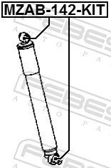 Montavimo komplektas, amortizatorius FEBEST MZAB-142-KIT