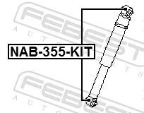 Montavimo komplektas, amortizatorius FEBEST NAB-355-KIT