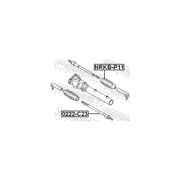 Vidinė skersinė vairo trauklė FEBEST 0222-C23
