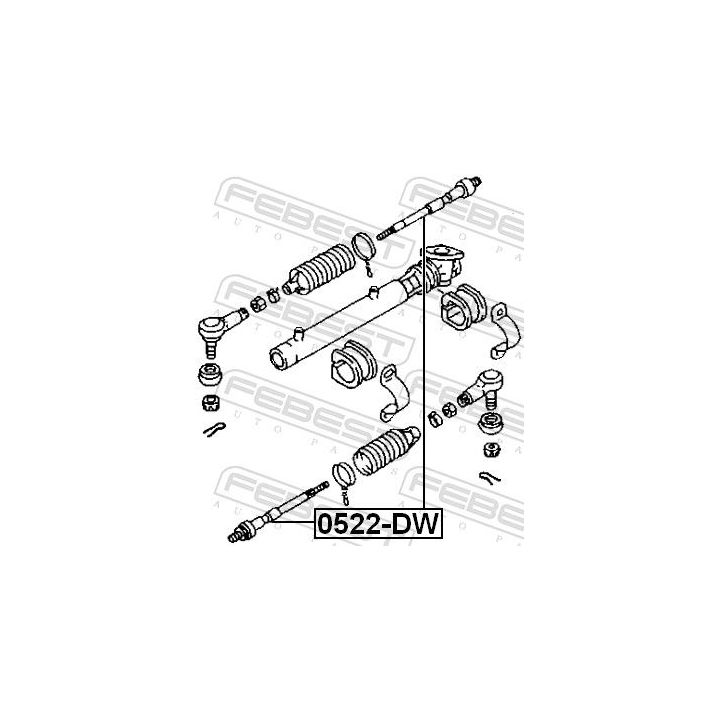 Vidinė skersinė vairo trauklė FEBEST 0522-DW