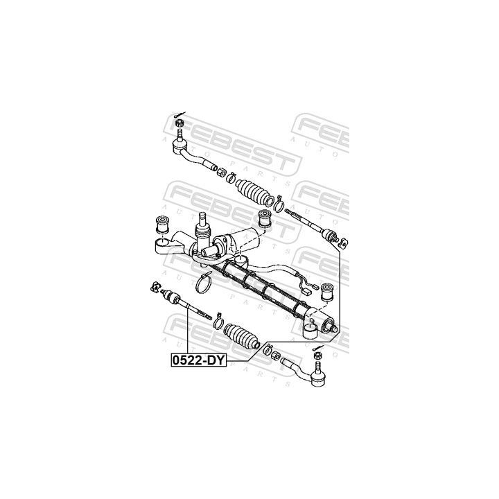 Vidinė skersinė vairo trauklė FEBEST 0522-DY