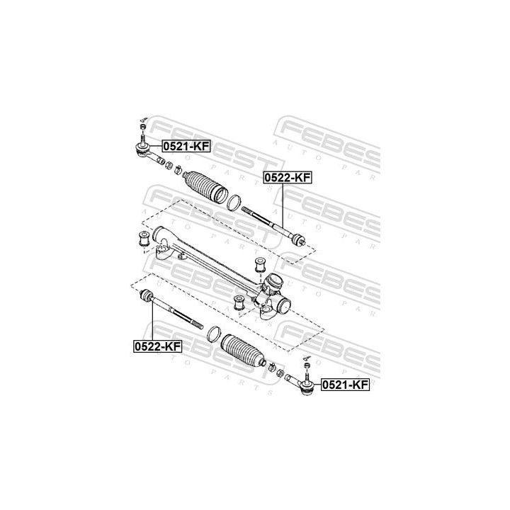 Vidinė skersinė vairo trauklė FEBEST 0522-KF