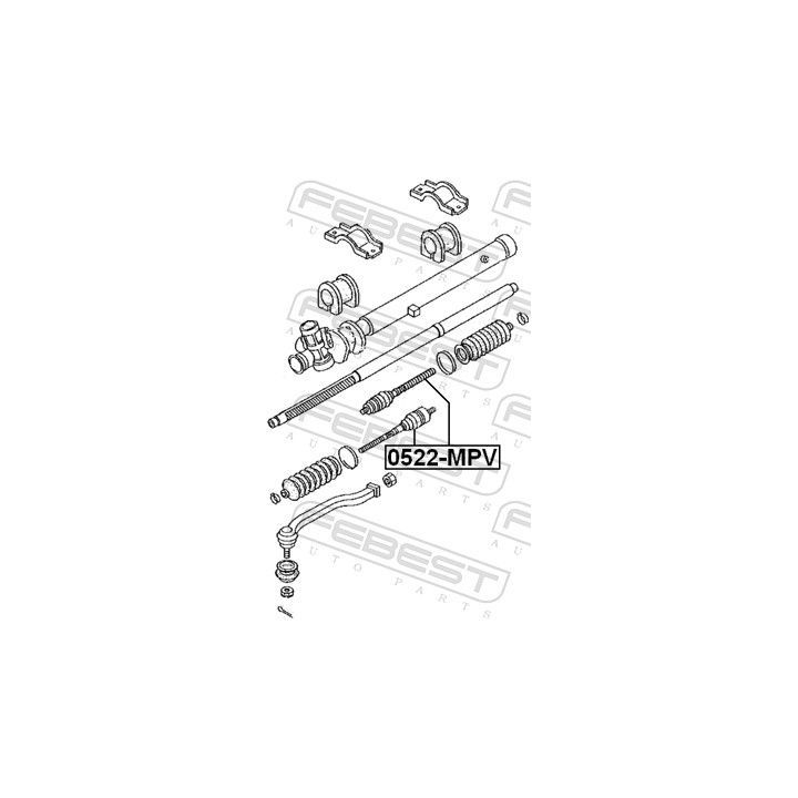 Vidinė skersinė vairo trauklė FEBEST 0522-MPV