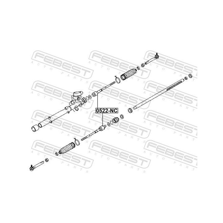 Vidinė skersinė vairo trauklė FEBEST 0522-NC