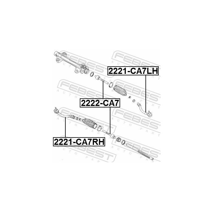 Vidinė skersinė vairo trauklė FEBEST 2222-CA7