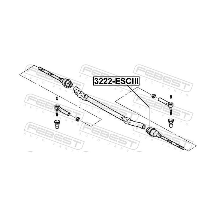 Vidinė skersinė vairo trauklė FEBEST 3222-ESCIII