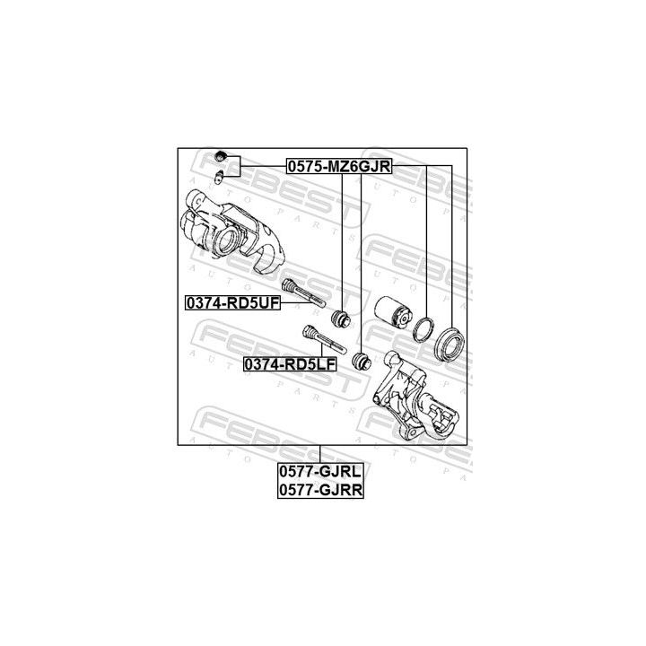 Stabdžių apkaba FEBEST 0577-GJRR