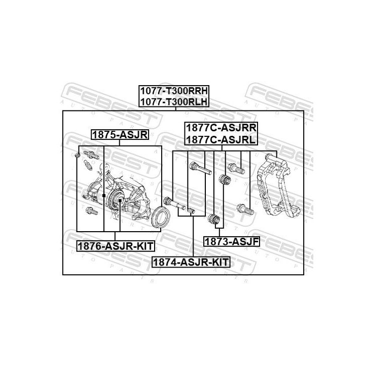 Stabdžių apkaba FEBEST 1077-T300RRH