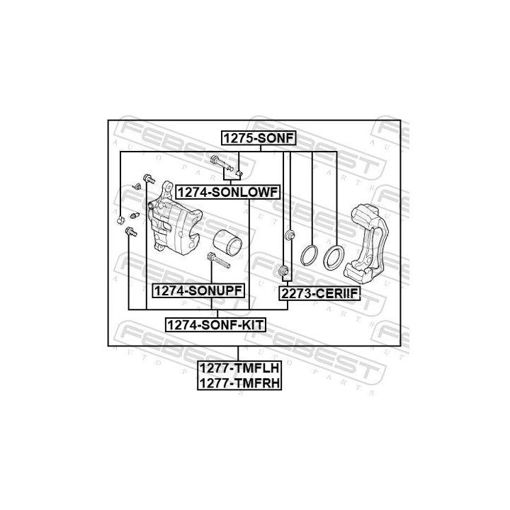 Stabdžių apkaba FEBEST 1277-TMFLH