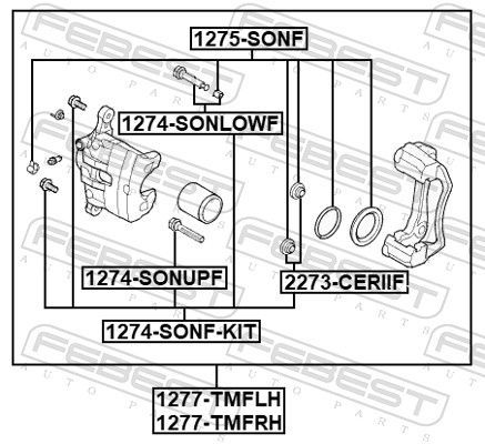 Stabdžių apkaba FEBEST 1277-TMFLH